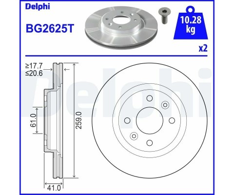 FREN DİSKİ CLIO II  98-05 / KANGOO I 98-08 / MEGANE I 96-03 / ORTA TİP ÖN HAVALI 259-4 (SET)