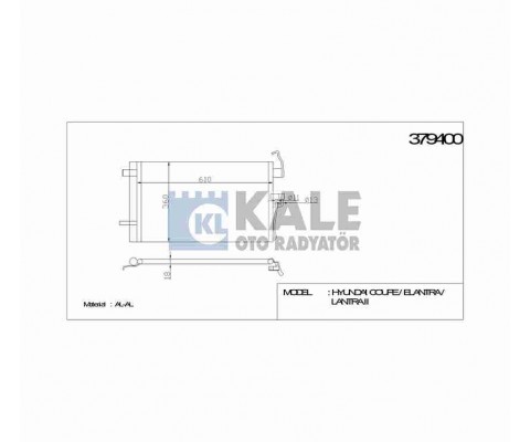 RADYATÖR KLİMA ELANTRA 01-07 590x363x18