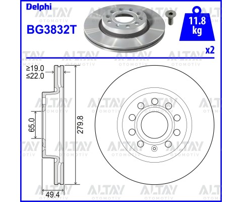 FREN DİSKİ CADDY / A3 / LEON / OCTAVIA 04-13 / ÖN 280mm (SET)