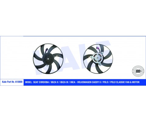 FAN MOTORU POLO CLASSİC-CADDY-İNCA-CORDOBA 96-01 AFT-1Y 1.6-1.9 D SAĞ 120W 300mm
