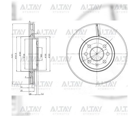 FREN DİSKİ ASTRA H 04-09 / COMBO C 01-12 / MERIVA A 03-10 / ÖN HAVALI 280-4 (SET)