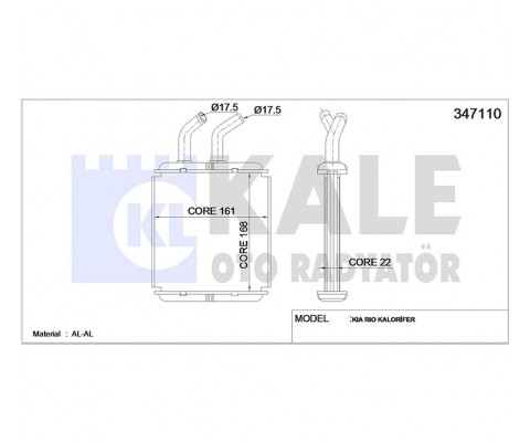 RADYATÖR KALORİFER RIO 00-06 1.3 1.5 BRAZING
