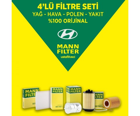 Elantra Periyodik Bakım Seti Dizel,Elantra Filtre Seti,Mann Filtreler+Shell Motor Yağı 2011-2018 Tüm Yıllar (Şase Numarası Zorunlu)